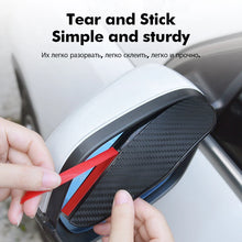 2PCS Car Rearview Mirror Rain Eyebrow Carbon Fiber Sun Visor Shade
