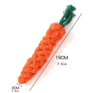 1pc Pet Knot Toy for Dog and Cat Carrot Shape Dog Chew Toys Cotton