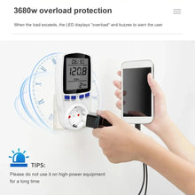 220V Digital LCD Power Meter Wattmeter Socket Wattage Kwh Energy