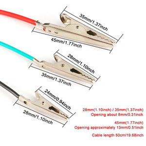 10pcs 50cm Clip Number 28/35/45mm Alligator Clips with Wires, Jumper
