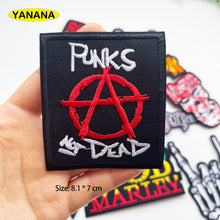 Punk Rock BAND Roll Patches Iron On Patch Sewing On Embroidered Applique Clothes Garment Apparel Accessories clothing DIY
