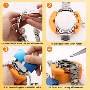 3 in 1 Repair Tool Set Watch Back Remover Tool Adjustable Opener Back