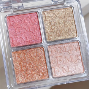 4 Color Face Highlighter Palette Illuminator Palette Natural Glow