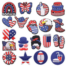 1-19Pcs Rainbow Star Eagle PVC Garden Shoe Charms USA Statue of Liberty Designer Accessories Fit Adult Backpack