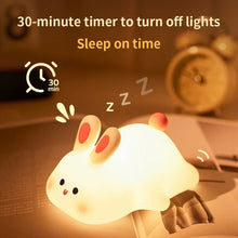 LED Night light Silicone Rabbit Touch Sensor lamp Cute Animal Light