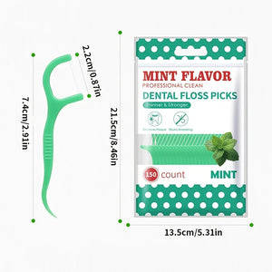 300PCS/150PCS/50PCS - Mint Floss Stick - interdental cleaning tool