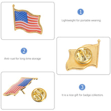10Pcs American Flag Lapel Pin United States Usa Hat Tie Tack Badge Pin Metal Lapel Pin For Clothes Bag Badge Brooch Pin
