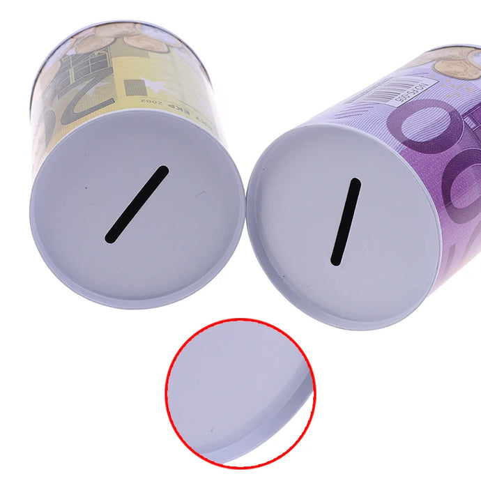 Euro Dollar Money Box Safe Cylinder Piggy Bank Banks For Coins Deposit