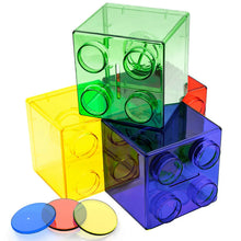 Building Block Toy Storage Box Transparent Plastic Block-Shaped Piggy
