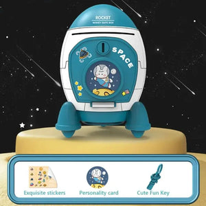 Cute Children Piggy Bank with Cartoon Sticker Multi-purpose Space