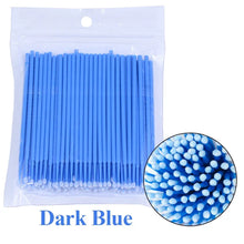100Pcs Eyelash Cleaning Brush Lash Extension Micro Cotton Swab