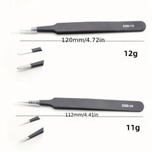 6-Piece ESD Anti-Static Tweezers Set, Precision Stainless Steel Tools