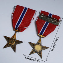 1Pc US Army Bronze Five Pointed Star Honor Medal Re Engraved 3D Pin Badge Craft Copy