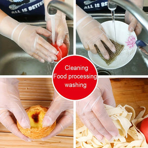 100/200PCS Disposable TPE Gloves, Powder Free and Latex Free, Suitable