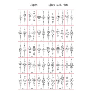 30pcs Temporary Tattoos for Children Unicorn Mermaid Car Fruit Cartoon