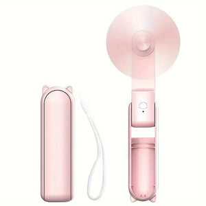 Portable Mini Fan, USB Rechargeable, 3-speed Adjustable, Foldable