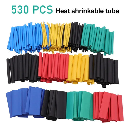 530Pcs Electrical Tape Heat Shrink Tube Kit Shrinking Assorted