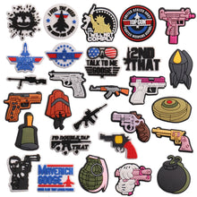 New 1pcs PVC Shoe Charms Fit Wristband Dynamite Grenade Gun Speed Comply Hole Slipper Decoration Shoe Accessories Kid Gift