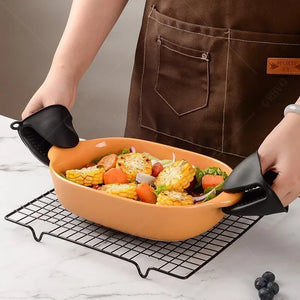 2PCS Oven Mitts Silicone Oven Glove Heat Resistant Pinch Mitts Anti