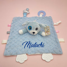 Personalized Baby Security Blanket Teether Plush Stuffed Toy Custom Blanket Comforter Bunny Elephant Soothe Appease Baby Gift