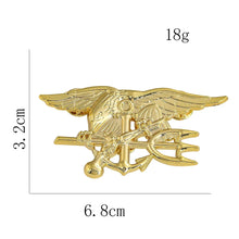 Metal Eagle Trident Anchor Brooch Badge 3D Navy Military Pin Bald Eagle Cosplay Accessories Tactical Lapel Clothing Decoration