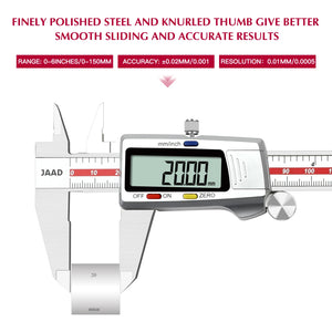 Digital Caliper,Stainless Steel Construction with Large LCD