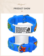 Customzied Personalized ID Bracelet for Little Girls Boys, Silicone Bracelet Adjustable, Engrave Quotes Inspirational Gift
