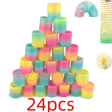 12/24pcs Rainbow Magic Springs Circle Toys Gradient Color Fingertip