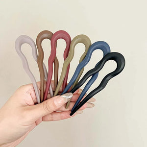 7Pcs/Set Matte U-Shaped Hair Sticks Fork Fashion Acetate Acrylic