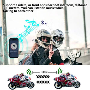 1/2Pcs Y10 Motorcycle Intercom Bluetooth Headset 300M Helmet Moto