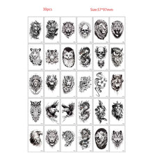 30pcs Temporary Tattoos for Children Unicorn Mermaid Car Fruit Cartoon