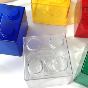 Building Block Toy Storage Box Transparent Plastic Block-Shaped Piggy