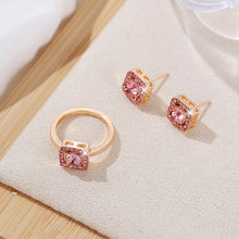 1PC Luxury Cube Jewelry Set, Women's Elegant Necklace, Earrings & Ring