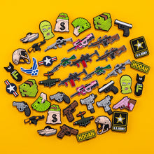 1pcs PVC Guns Charms Tanks Aircraft Missiles Shoe Charms for Sneakers Pin Accessories Dollar Shoe Decorations Buckle Pendant