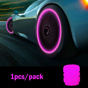 1-20PCS Luminous Car Tire Valve Cap Fluorescent Night Glowing Decor