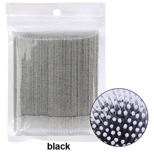 100Pcs Eyelash Cleaning Brush Lash Extension Micro Cotton Swab