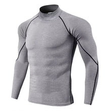 Men Bodybuilding Sport T-shirt Quick Dry Running Shirt Long Sleeve