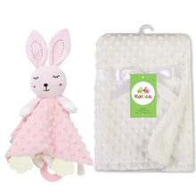 Personalized Newborn Baby Blanket with Name Custom Stroller Sleeping Dolls Animal Security Towel Gift Set for Baby Shower Gifts
