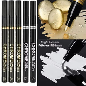 5/1pcs Chrome Pen Marker Mirror Waterproof Paint Repair For Rock
