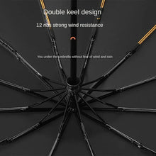 1pc Wind Resistant Folding Automatic Umbrella Rain Black Coating 12
