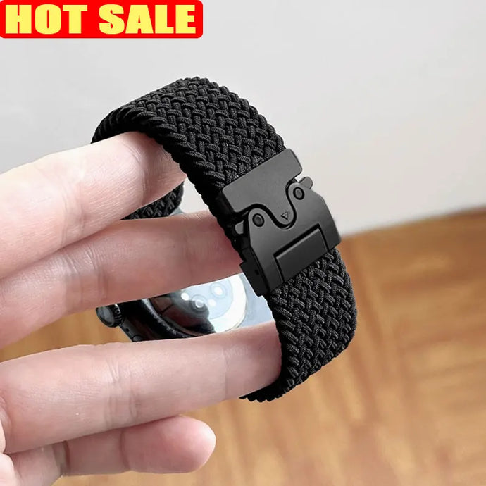 Braided Solo Loop Strap For Apple Watch band 44mm 45mm 46mm 40mm 41mm