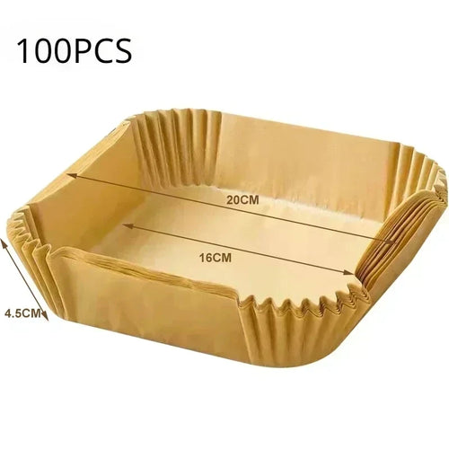 50/100/200pcs Disposable Air Fryer Paper Round/Square Special Paper