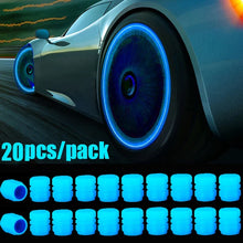 1-20PCS Luminous Car Tire Valve Cap Fluorescent Night Glowing Decor