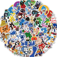 50Pcs/Set Cartoon Sonic Stickers Hedgehog Anime Toys Cartoon Graffiti