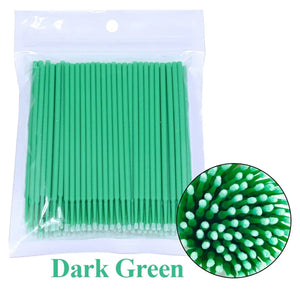 100Pcs Eyelash Cleaning Brush Lash Extension Micro Cotton Swab
