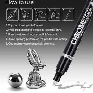 5/1pcs Chrome Pen Marker Mirror Waterproof Paint Repair For Rock