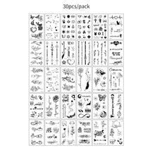 30pcs Temporary Tattoos for Children Unicorn Mermaid Car Fruit Cartoon