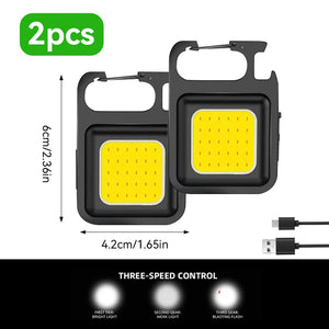 1pc COB Keychain Work Light, Flashlight With 4 Lighting Modes,
