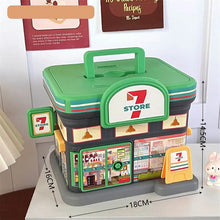 Portable Store Shaped Money Box Plastic Key Lock Cash Box Students