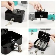 Lockable Money Safe Box with Key Metal Cash Box Portable Piggy Bank